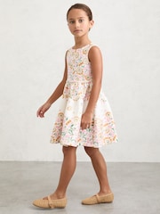 Reiss Pink Print Myra Floral-Print Sleeveless Scuba Dress - Image 2 of 5