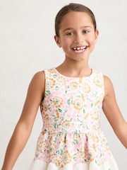 Reiss Pink Print Myra Floral-Print Sleeveless Scuba Dress - Image 3 of 5