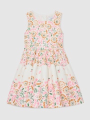 Reiss Pink Print Myra Floral-Print Sleeveless Scuba Dress - Image 2 of 2