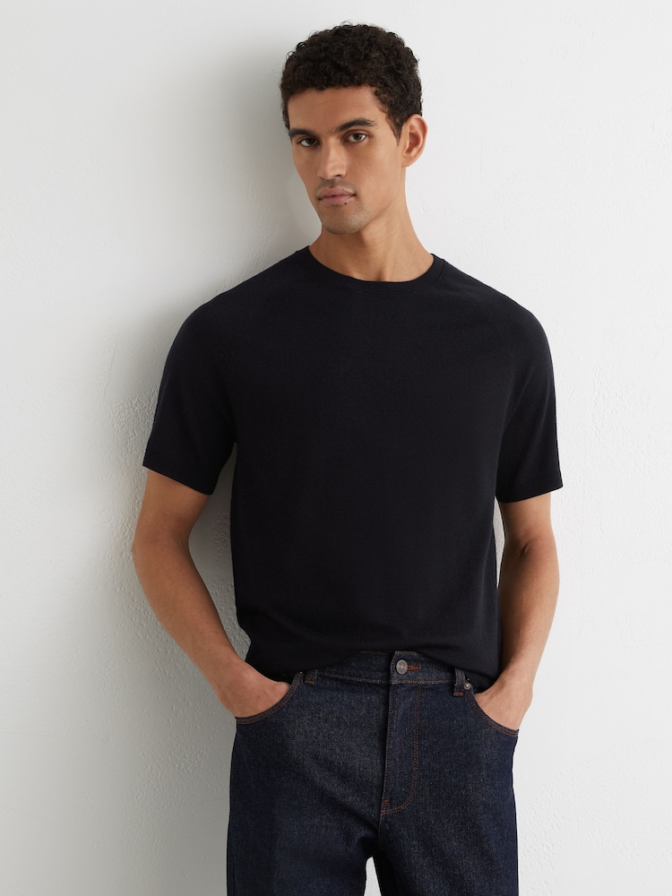 Reiss Brook Merino Wool Raglan-Sleeve T-Shirt - Bild 1 von 6