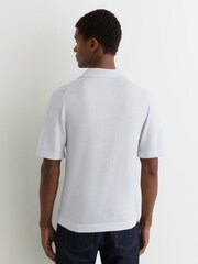 Albastru înghețat - Reiss Grafton Merino Wool Cuban-Collar Shirt - Imaginea 5 din 6