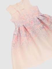 Reiss Pink Print Gina 13-14 yrs Floral-Print Sleeveless Scuba Dress - Image 3 of 4