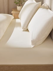 Cream Cotton Rich Deep Fitted Bed Sheet - Image 1 of 2