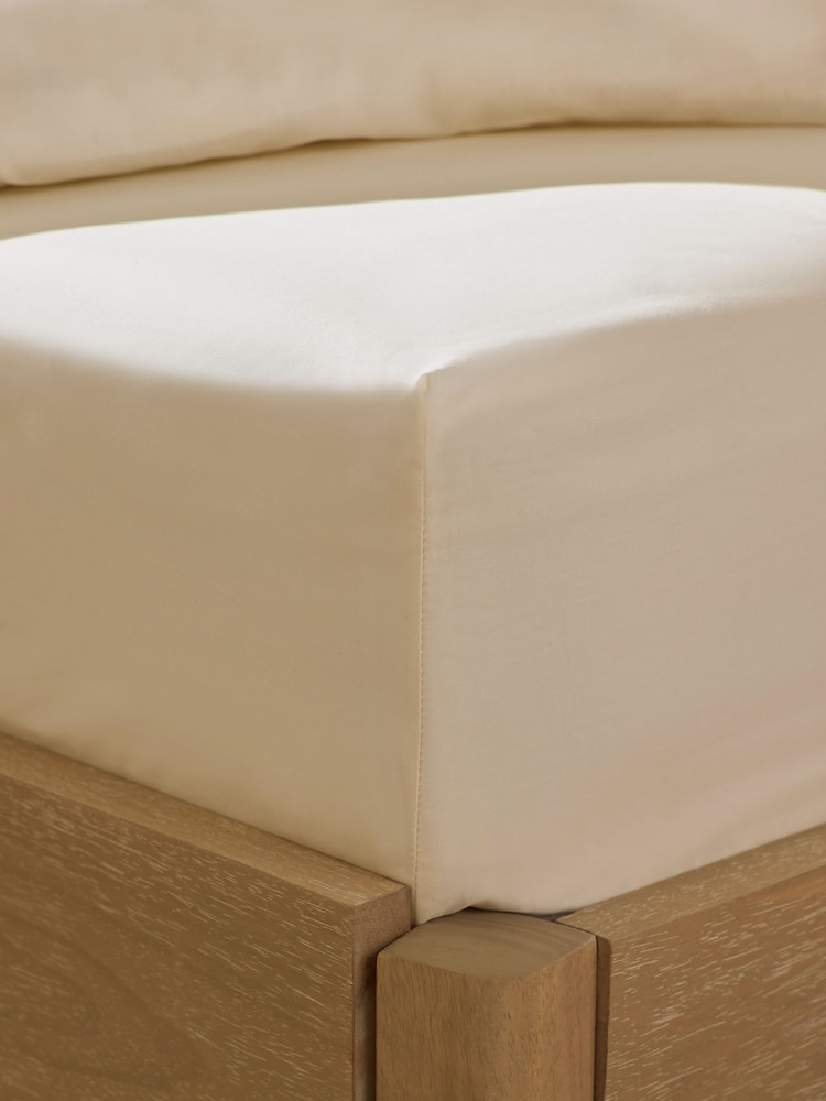 Cream Cotton Rich Deep Fitted Bed Sheet - Image 2 of 2 Cream Cotton Rich Deep Fitted Bed Sheet - Image 2 of 2