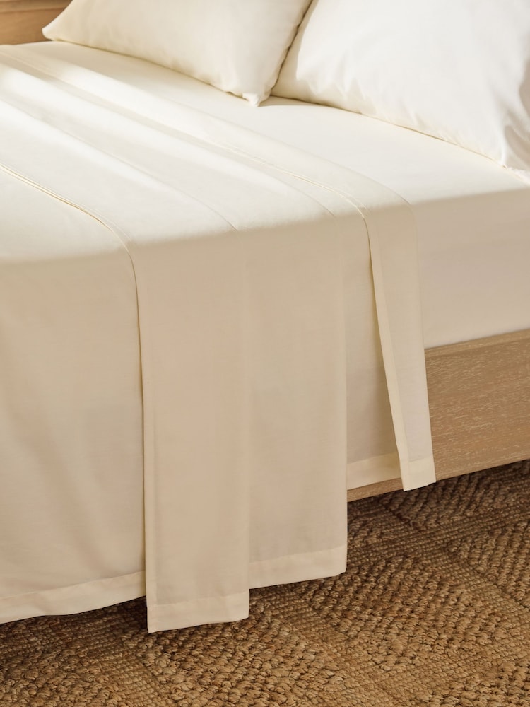 Cream Cotton Rich Flat Bed Sheet - Image 1 of 2 Cream Cotton Rich Flat Bed Sheet - Image 1 of 2