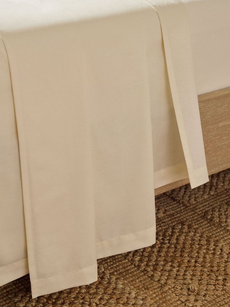 Cream Cotton Rich Flat Bed Sheet - Image 2 of 2 Cream Cotton Rich Flat Bed Sheet - Image 2 of 2