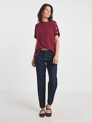 JD Williams Red Soft Touch Boxy Roll Neck Top - Image 3 of 4