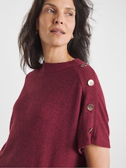 JD Williams Red Soft Touch Boxy Roll Neck Top - Image 4 of 4