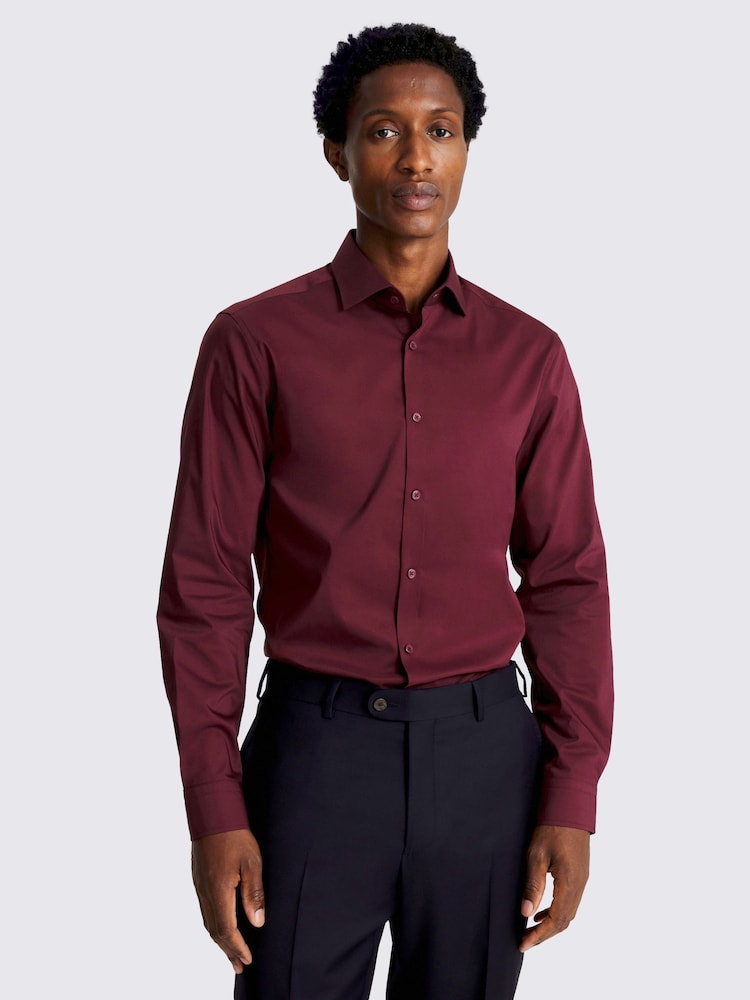 MOSS Slim Fit Red Stretch Shirt - Image 1 of 3