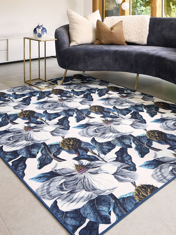 Hug Rug Navy Magnolia Garden Rug - Image 1 of 5