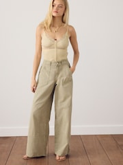 Khaki Green Lightweight Denim Utility Jeans - Image 1 of 5