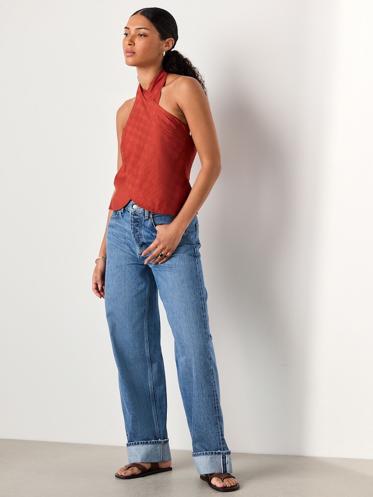 Mid Blue N. Premium Boyfriend Turn Up Selvedge Jeans - Image 1 of 9