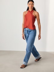 Mid Blue N. Premium Boyfriend Turn Up Selvedge Jeans - Image 2 of 9