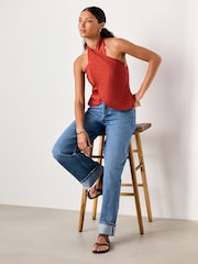 Mid Blue N. Premium Boyfriend Turn Up Selvedge Jeans - Image 3 of 9