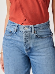 Mid Blue N. Premium Boyfriend Turn Up Selvedge Jeans - Image 5 of 9