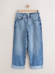 Mid Blue N. Premium Boyfriend Turn Up Selvedge Jeans - Image 6 of 9