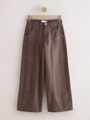 Chocolate Brown Lightweight Denim Utility Jeans - Image 1 of 4