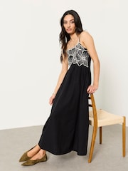 FatFace Hazel Black Embroidered Midi Dress - Image 4 of 5