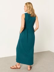 FatFace Elsa Teal Blue Jersey Maxi Dress - Image 3 of 7