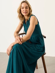 FatFace Elsa Teal Blue Jersey Maxi Dress - Image 6 of 7