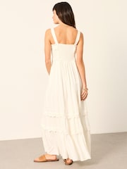 FatFace Clara Ivory Dobby Midi Dress - Image 2 of 6