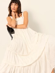 FatFace Clara Ivory Dobby Midi Dress - Image 5 of 6