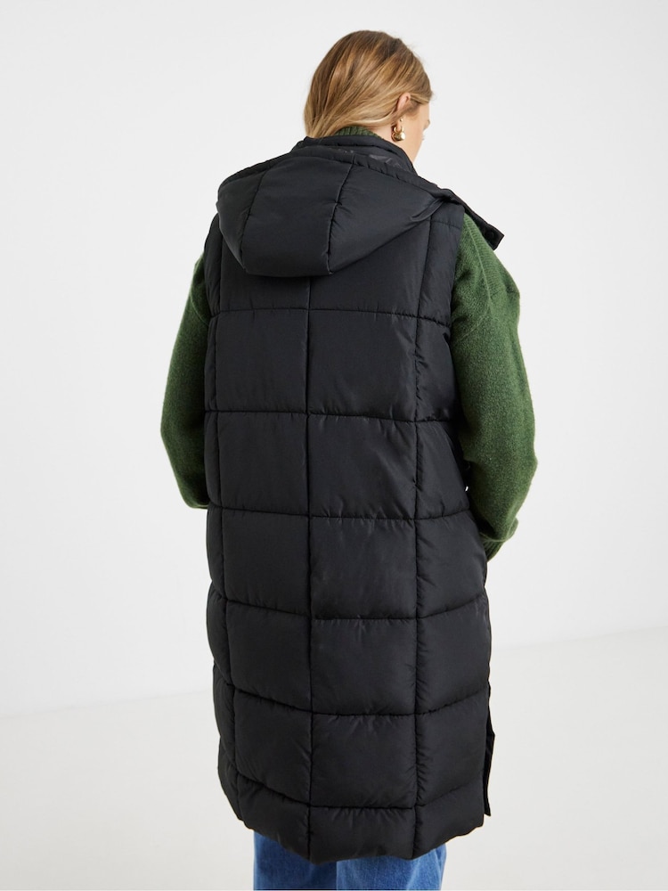 Simply Be Black Square Quilt Padded Gilet - Image 2 of 4