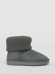Gris - Simply Be Cuff Slipper Boots - Imagen 3 de 4