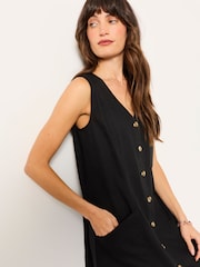 FatFace Jena Black Linen Dress - Image 4 of 6