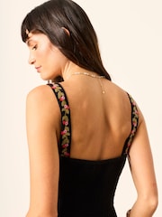 FatFace Gia Black Embroidered Maxi Dress - Image 5 of 7