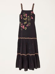 FatFace Gia Black Embroidered Maxi Dress - Image 7 of 7
