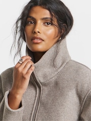 Simply Be Brown Zip Through Funnel Neck Jacket - Image 4 of 4