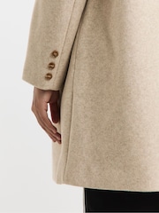 Simply Be Natural Longline Faux Wool Coat - Image 3 of 4