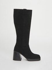 Simply Be Black Block Heel Knee High Boots - Image 2 of 4
