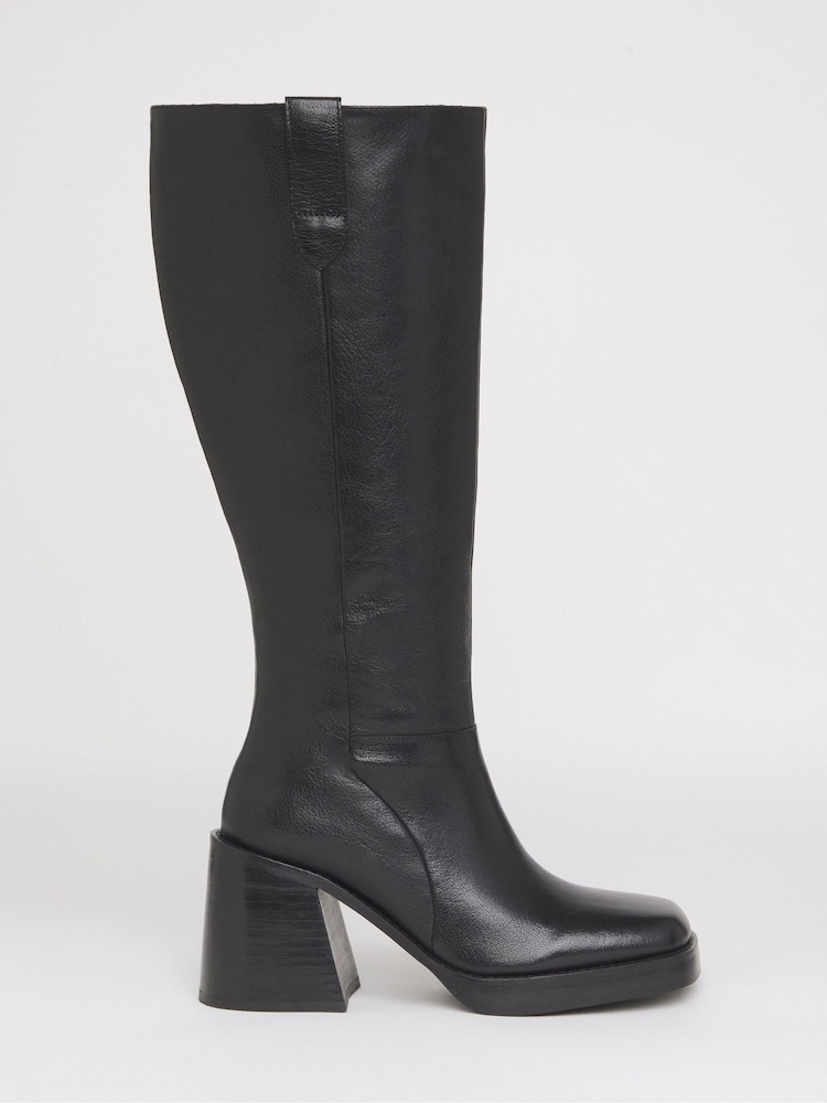 Simply Be Black Block Heel Knee High Boots - Image 2 of 4 Simply Be Black Block Heel Knee High Boots - Image 2 of 4