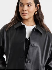 Simply Be Black PU Trucker Jacket - Image 4 of 4