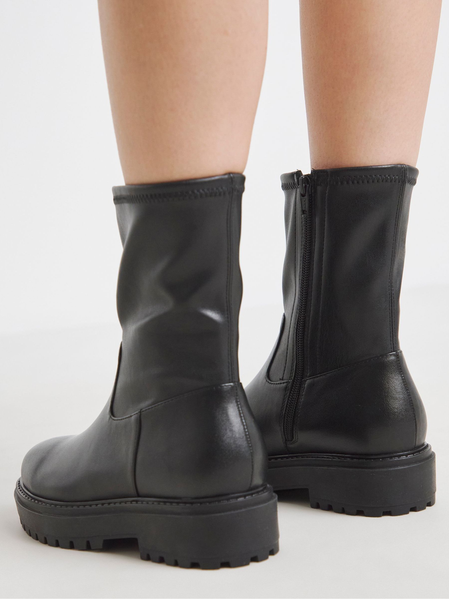Buy Simply Be Black Extra Wide Fit Chunky Ankle Boots from Next USA