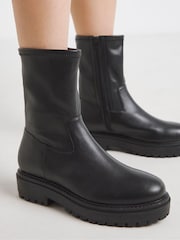 Simply Be Black Extra Wide Fit Chunky Ankle Boots - Image 3 of 4