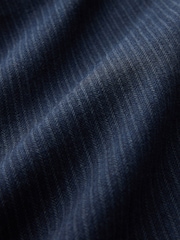 Navy Relaxed Tapered Fit Signature Heritage Cotton Striped Twin Pleat Trousers - Image 11 of 11