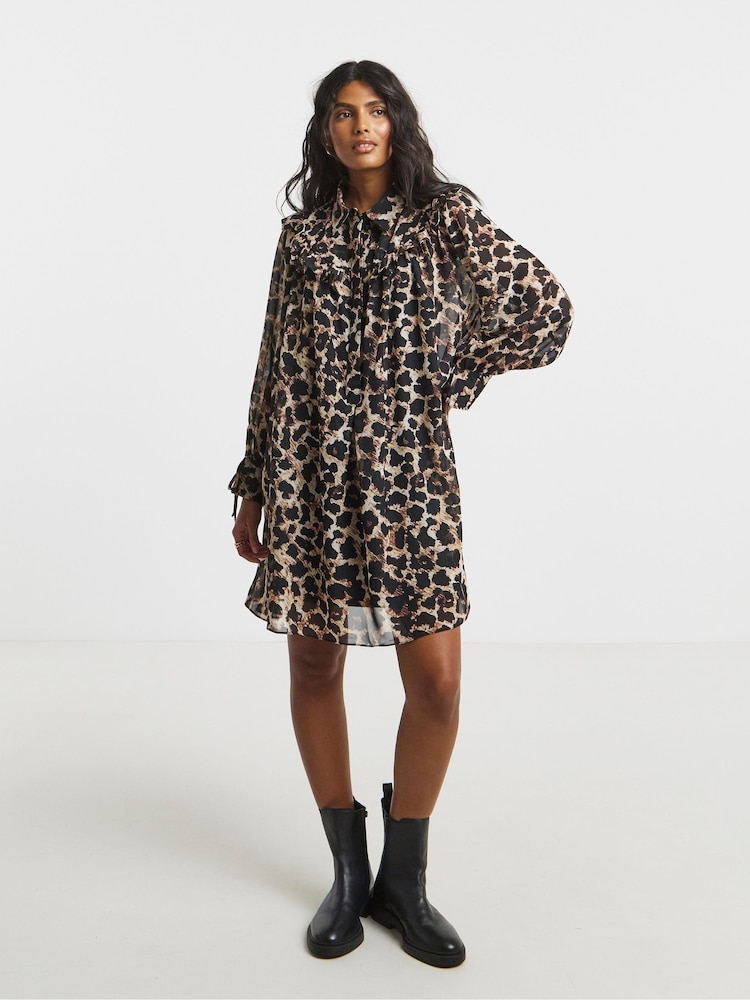 Simply Be Animal Swing Shirt Dress - Image 1 of 4