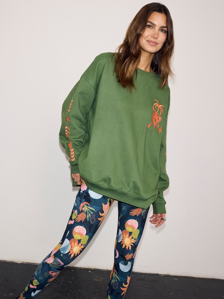 Never Fully Dressed Chocolate Brown Embroidered Sweatshirt - Image 1 of 4