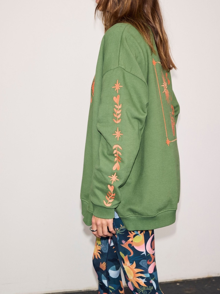 Never Fully Dressed Chocolate Brown Embroidered Sweatshirt - Image 2 of 4