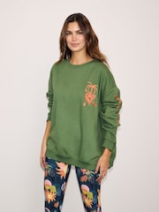 Never Fully Dressed Chocolate Brown Embroidered Sweatshirt - Image 3 of 4