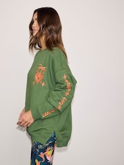 Never Fully Dressed Chocolate Brown Embroidered Sweatshirt - Image 4 of 4