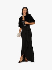 Adrianna Papell Fur Coverup Black Jacket - Imagem 3 de 6