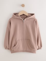 Brun clair - Sweat à capuche zippé (3-16ans) - Image 5 de 8