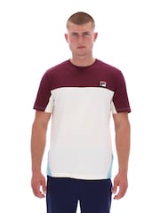 Fila Purple Tiebreaker Colour Block T-Shirt - Image 1 of 6