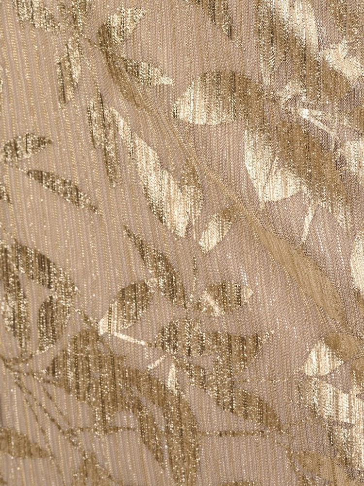 Adrianna Papell Gold Foil Leaf Mermaid Gown - Image 6 of 6