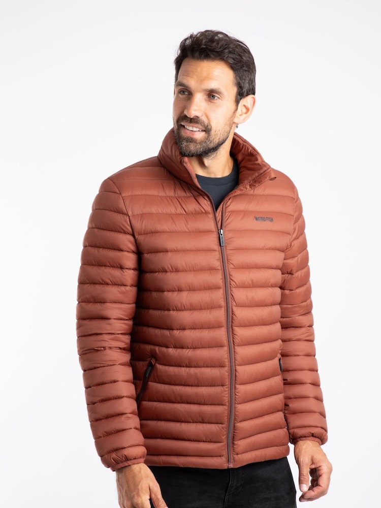 Weird Fish Brown Crantock Lightweight Showerproof Padded Jacket - Image 1 of 7