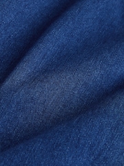 गाढा नीलो - Jersey Denim Pull On Elasticated Shorts - 8मध्ये 8 तस्बिर